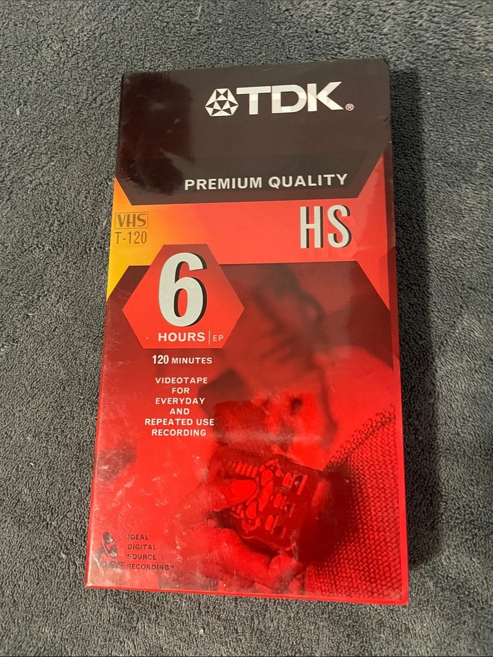 TDK VHS T-120 HS 6-Hour Videotape - Red NWT